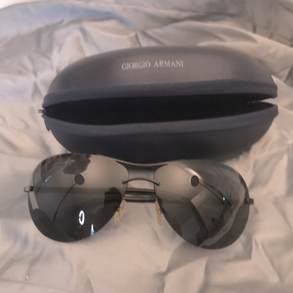 Giorgio Armani Mens Sunglasses Black - Picture 1 of 7